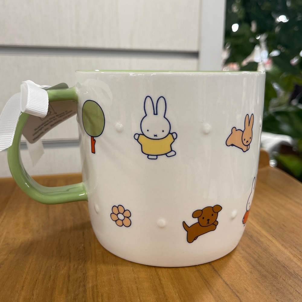 Miffy & Friends Snuffy Dachshund Spring Green Ceramic Coffee Mug NWT